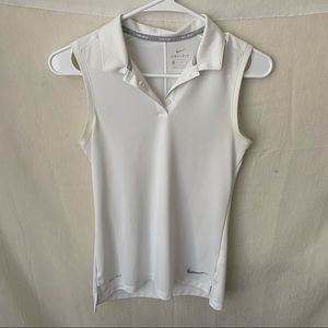 Nike White Collared Tank DRI-FIT Workout Shirt SZ XS